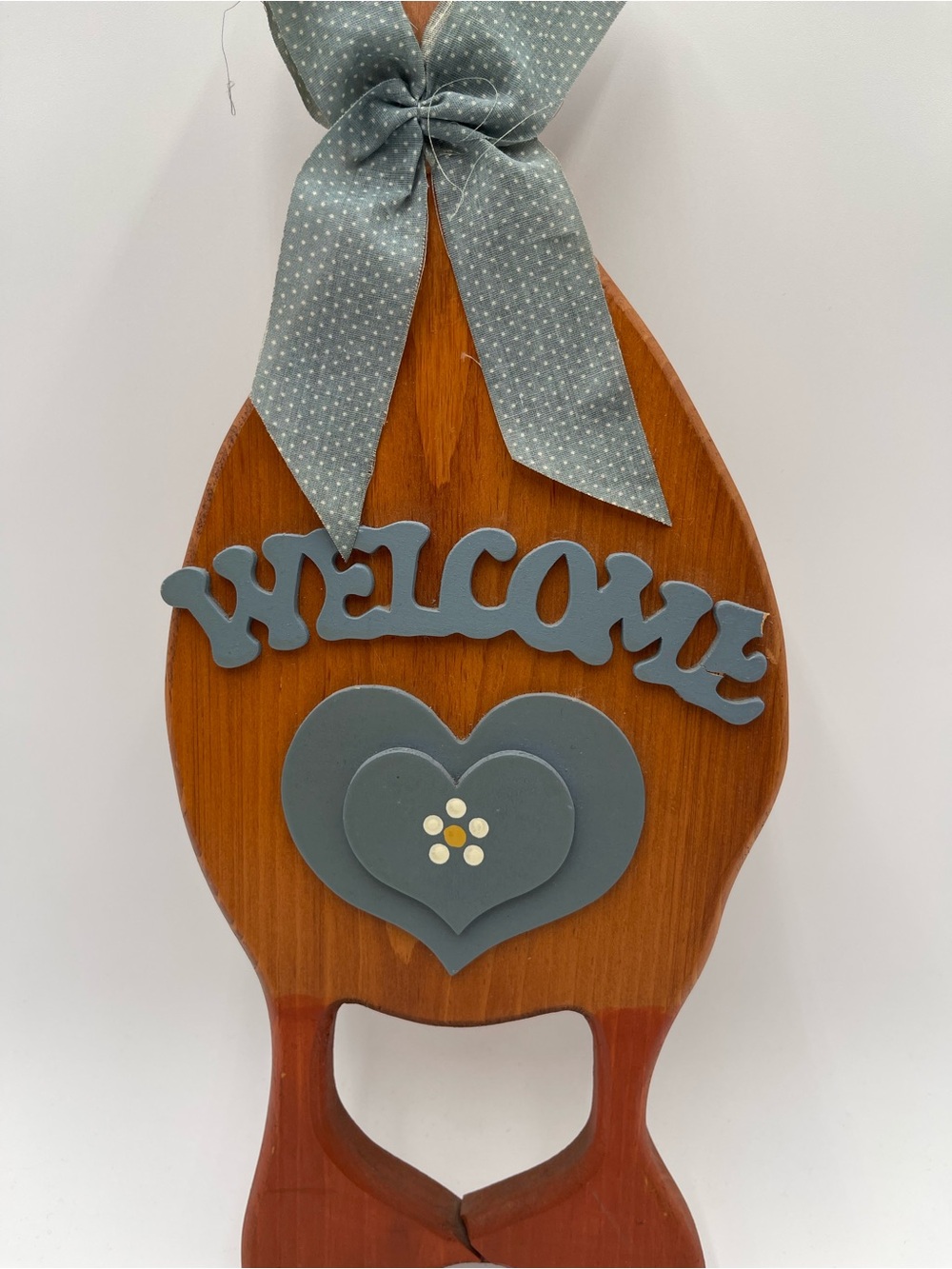 Vtg Wooden Goose Wall Hanging Sign Welcome Home Farmhouse Cottagecore 90s Decor - Picture 2 of 8